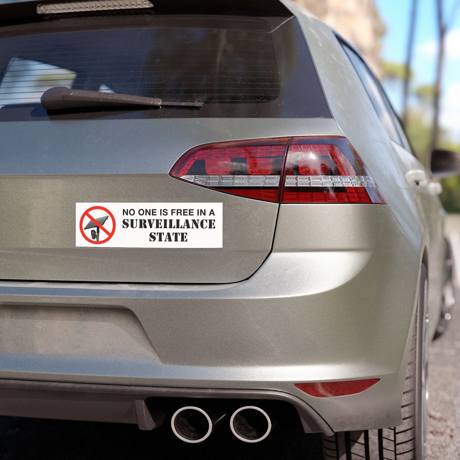 No One Is Free in Surveillance State Bumper Sticker / Magnet – Anti-Flock Camera