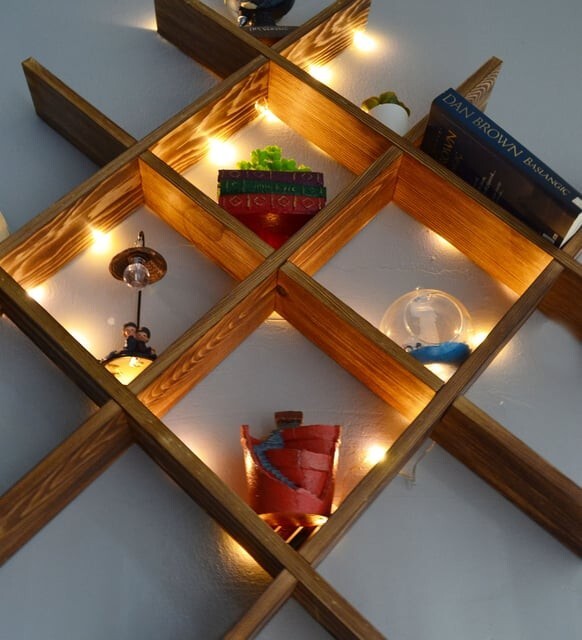 Wooden Multiple Decorative Wall Shelf 86 cm , Home Decor