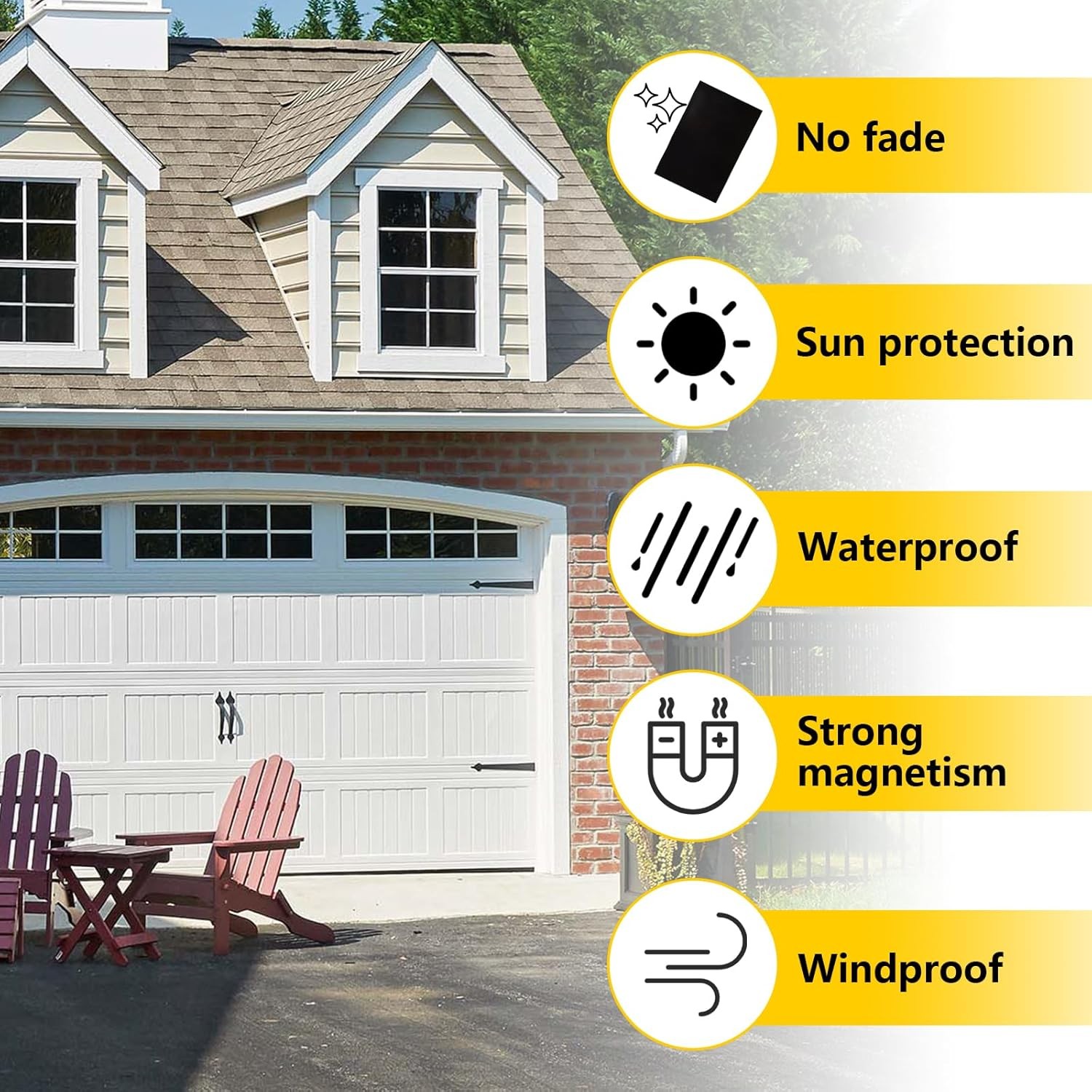 32Pack 2 Car Garage Kits Magnetic Panels Sheets Fake Faux Magnetic Windows Hardw