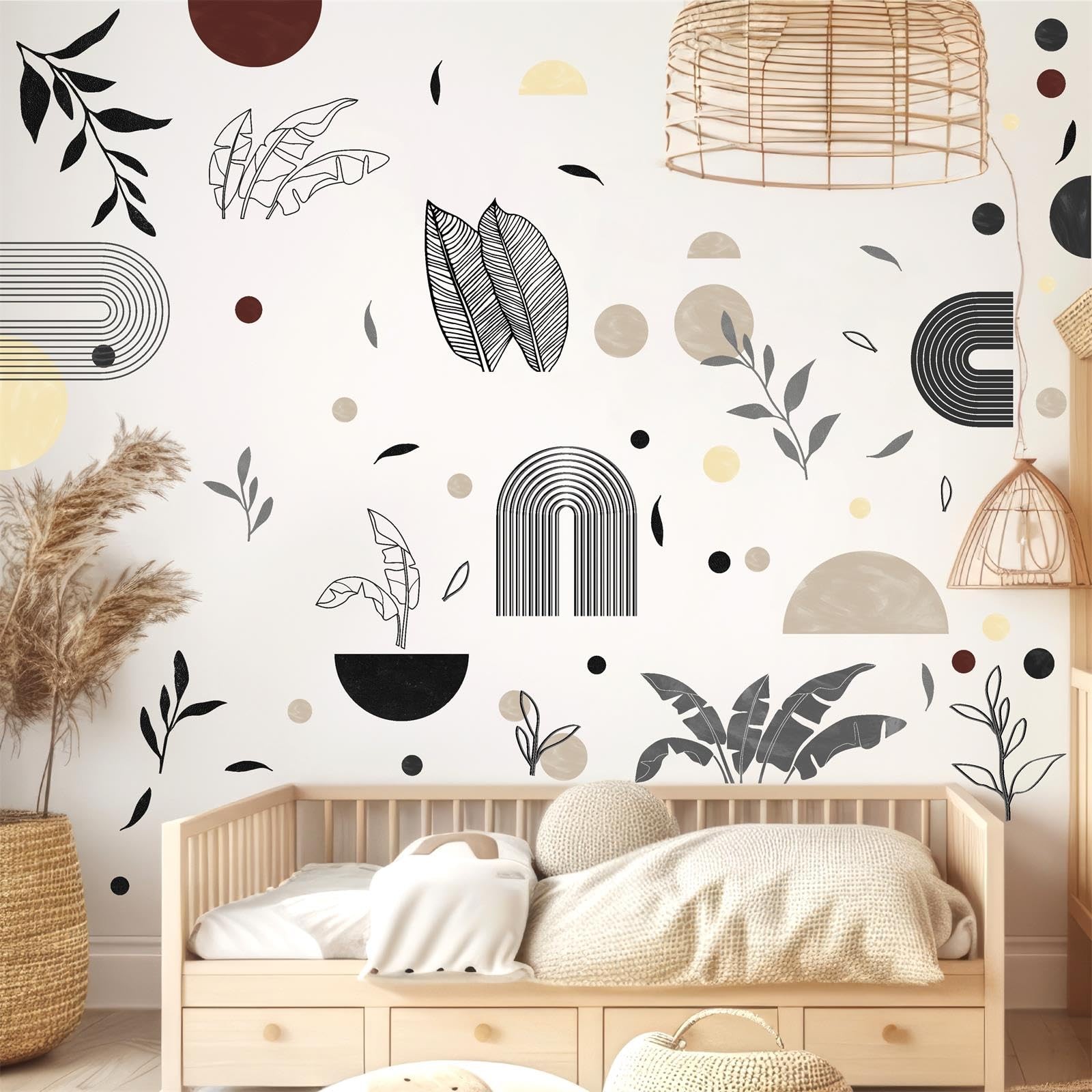 Vintage Abstract Art Wall Stickers Geometric Wall Decals Peel and Stick Boho …