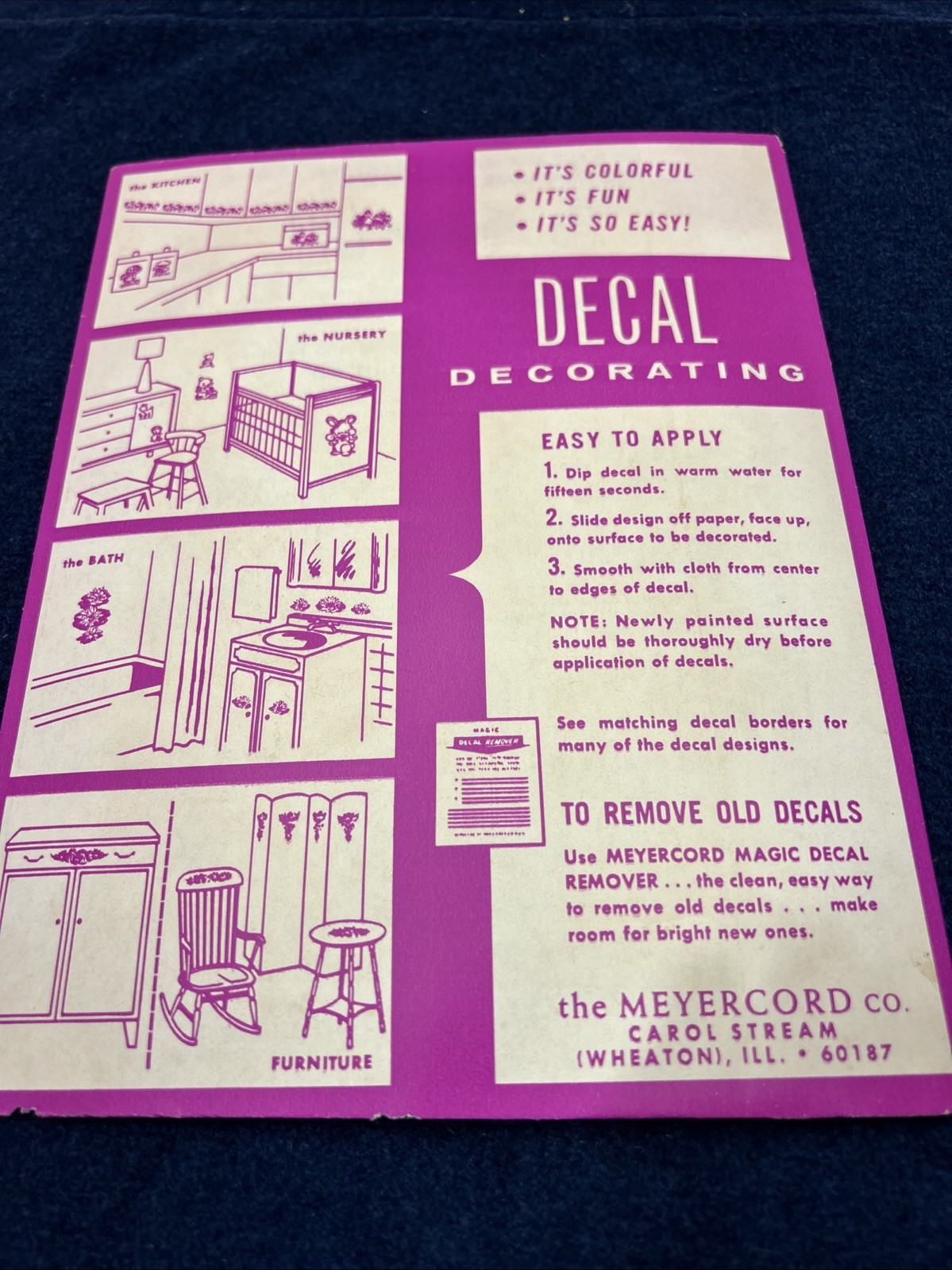 Vintage Meyercord Decorator Decals Retro Floral Dutch Folk Art 1538-D Craft