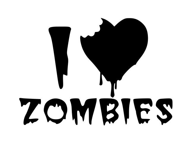 I LOVE ZOMBIES Vinyl Decal Car Wall Window Sticker CHOOSE SIZE COLOR