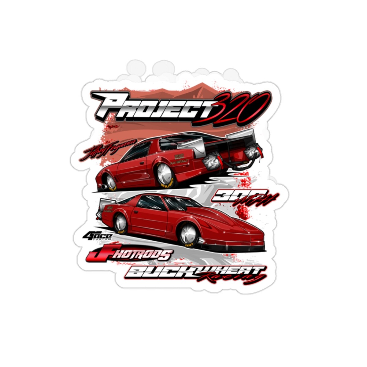 Transparent Outdoor Stickers, Die-Cut, 1pcs ( Bonneville Racecar Project 320"