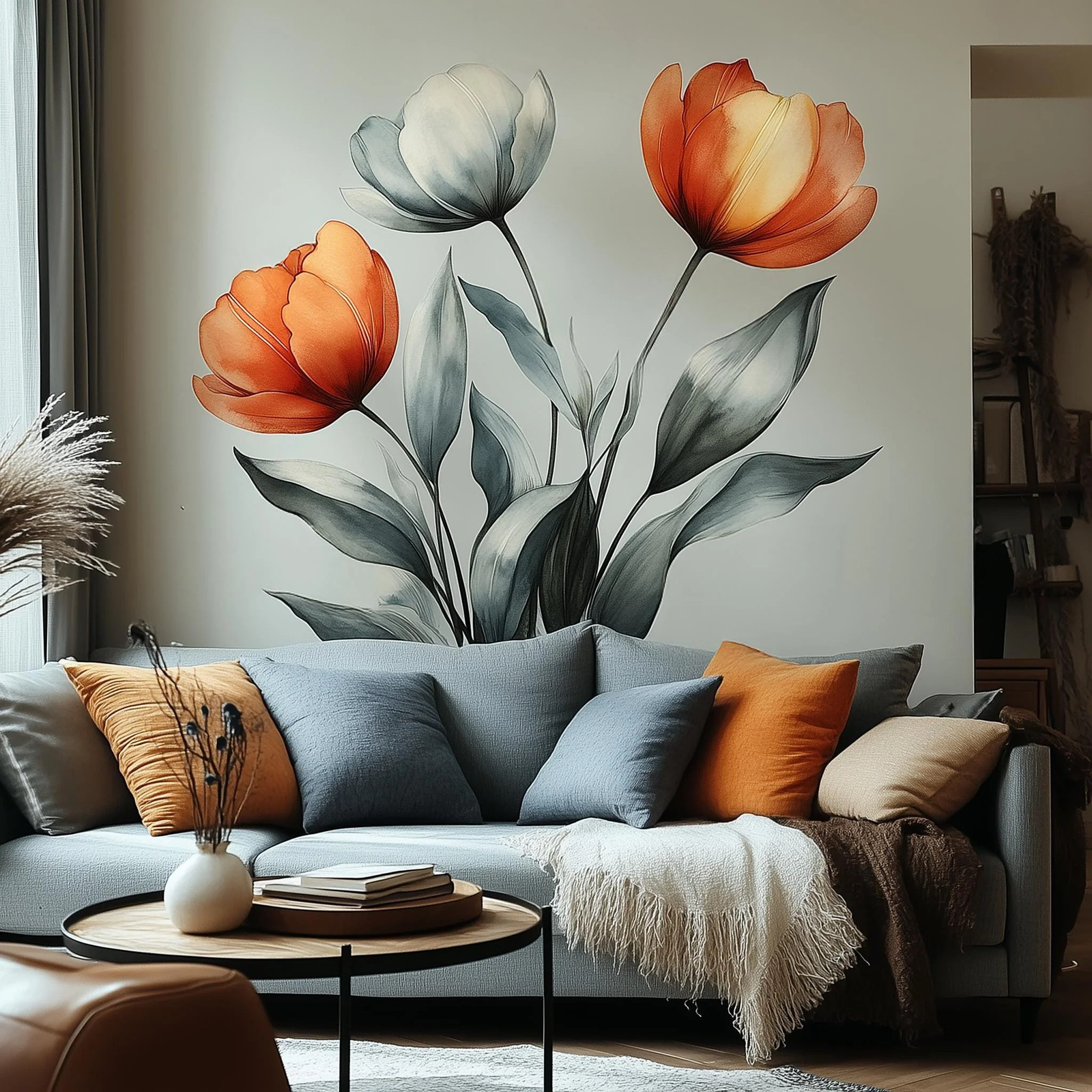 Watercolor Tulip Wall Decal | Botanical Flower Wall Sticker