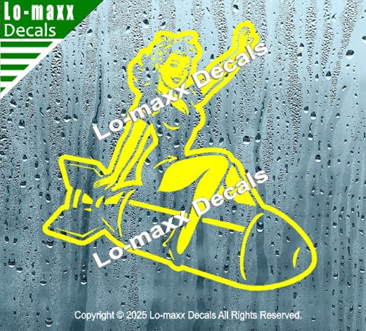 WW II Hot Sexy Girl Bomb Nose Art Decal Die Cut Vinyl Sticker Multi Size/Color