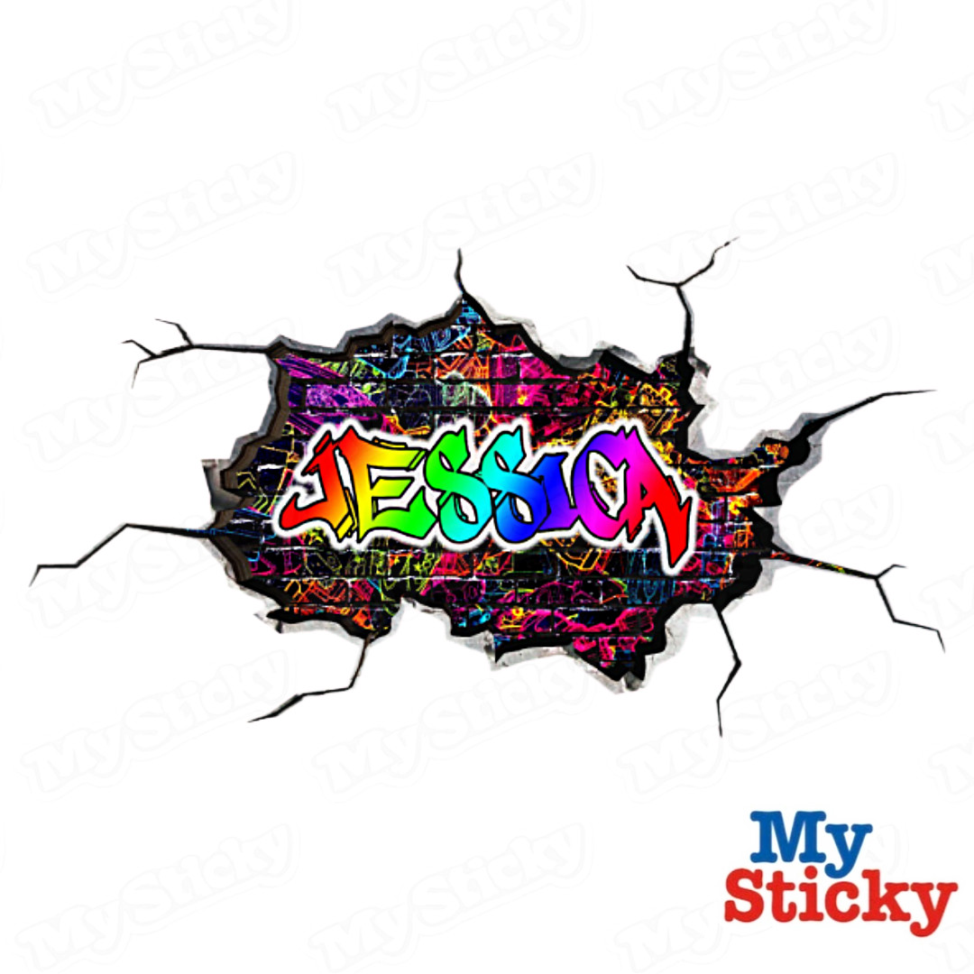 3D Graffiti Name Custom Personalized Vinyl Wall Sticker DIY Room Decor Kids New
