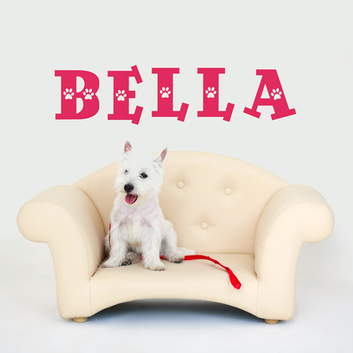CUSTOM DOG NAME VINYL WALL DECAL STICKER ART-LETTERS/WORDS HOME DECOR-MURAL