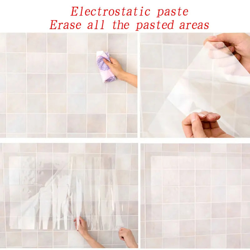1Pc Kitchen Oil Proof Wall Sticker 90X60Cm Heat-Resistant Wallpaper Clear Self A