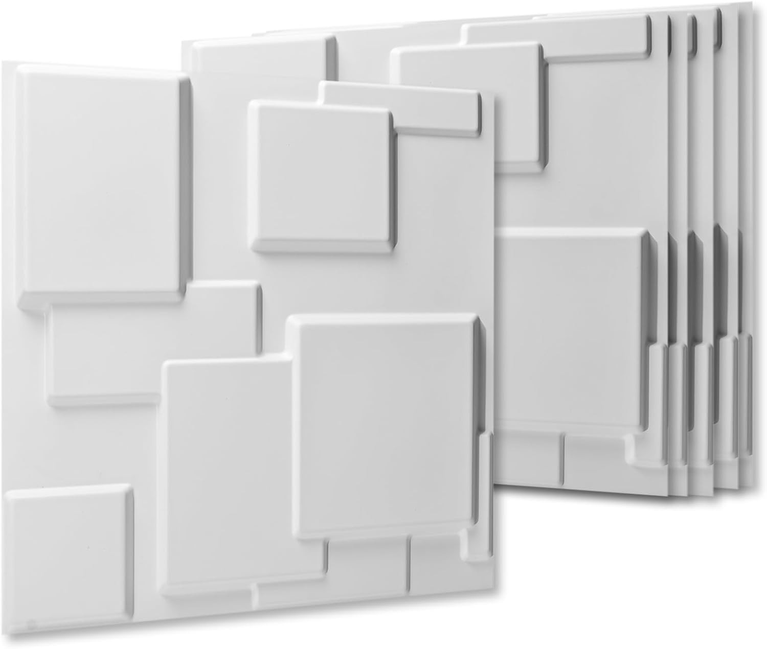 Stylish White PVC 3D Wall Panels – 32 Sq.Ft for Home & Business Decor