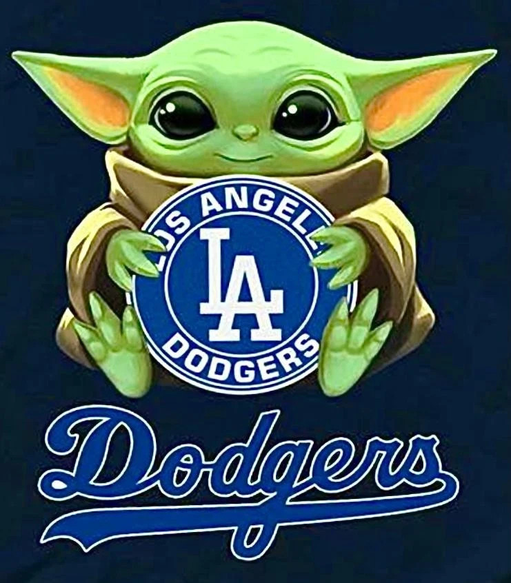 Los Angeles Dodgers Baby Yoda Star Wars Sticker NEW Measures 4.5"x 4"