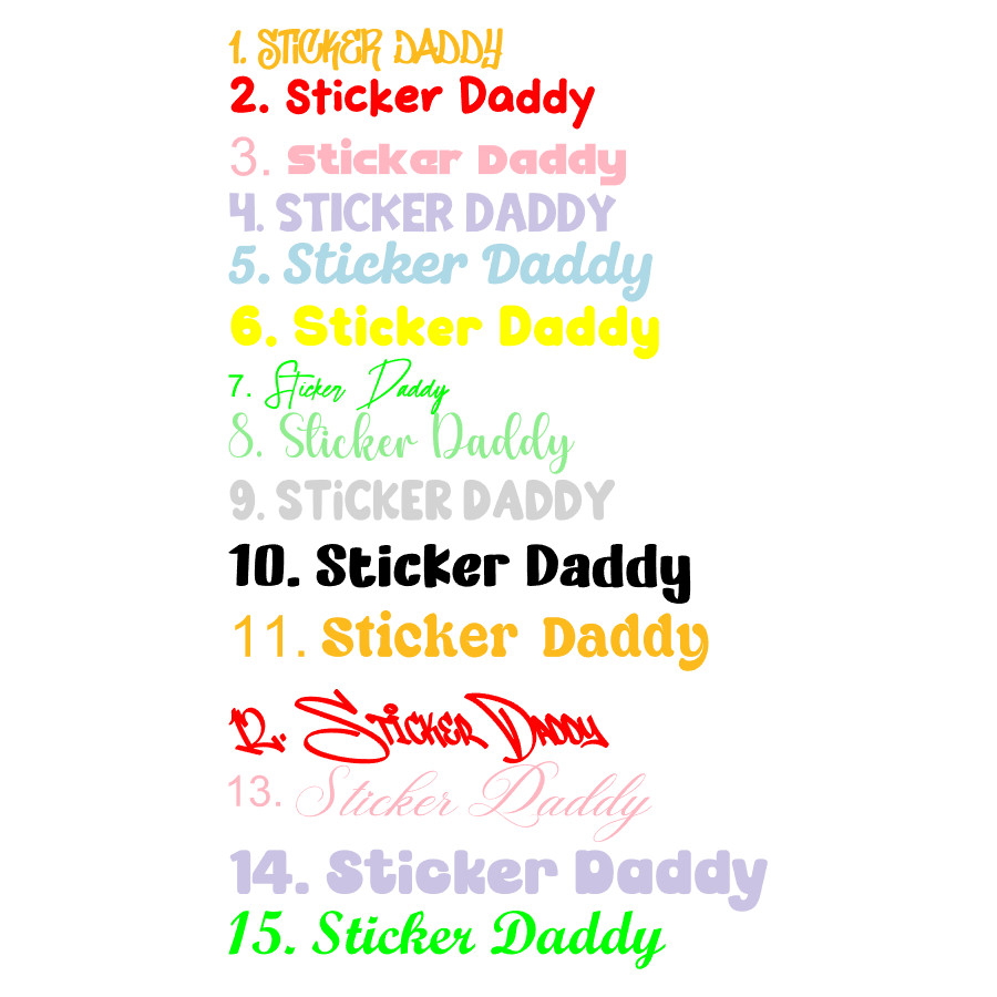 Custom Name Vinyl Decals – Many sizes & colors available – Free Shipping