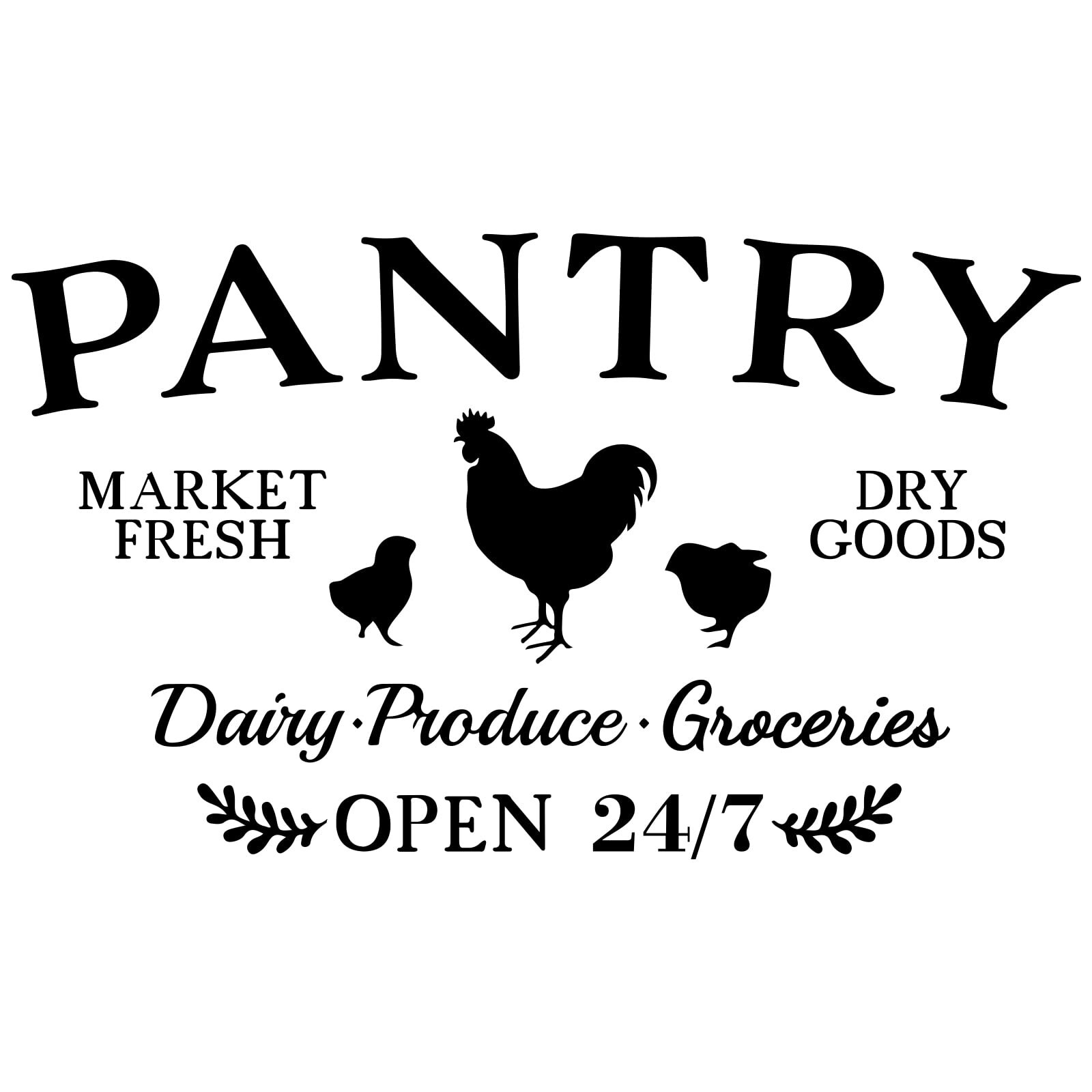 SUPERDANT Pantry Wall Stickers Dry Goods Market Fresh Decals Open 24/7 Glass …