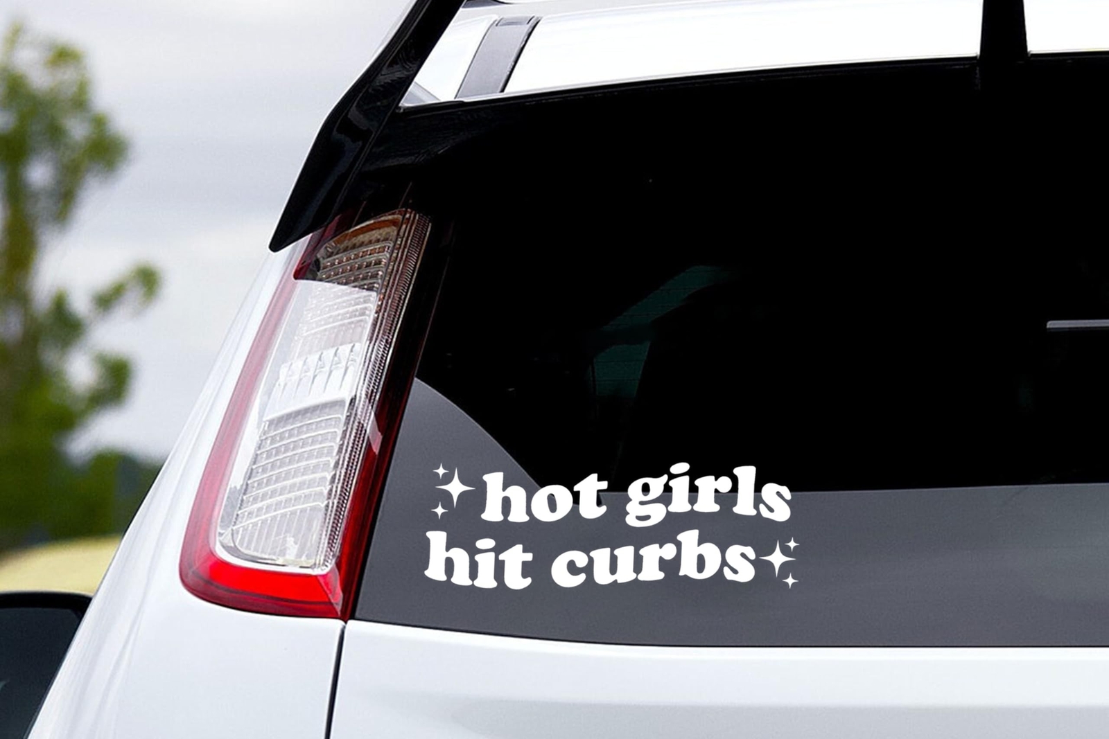 1Pcs Hot Girls Hit Curbs – Trendy Boho Chic Car Mirror Decal & Bumper Sticker…