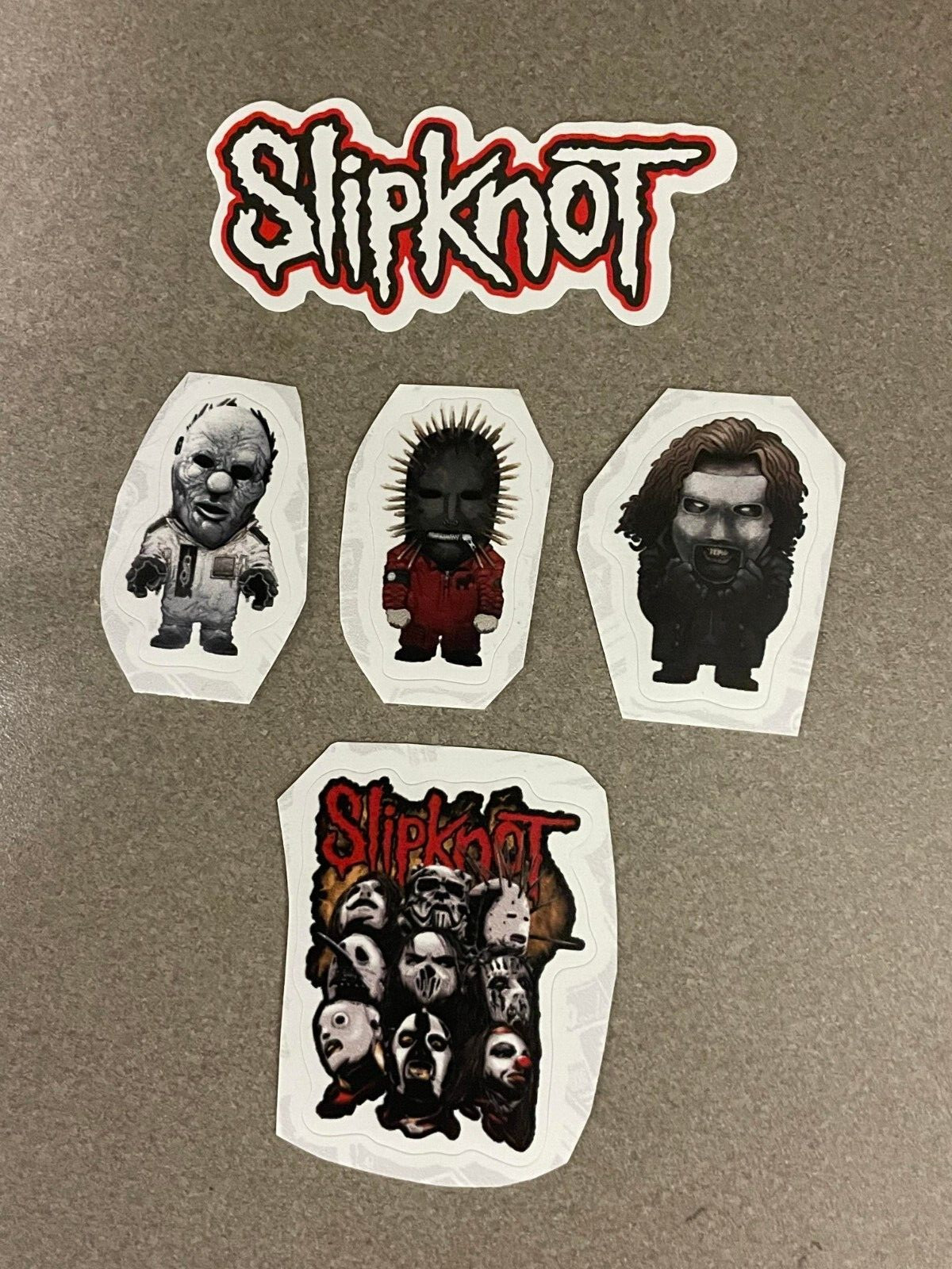 Lot of (5) SLIPKNOT 1" to 3" Black White Red Logo Stickers FAST FREE SHIP!