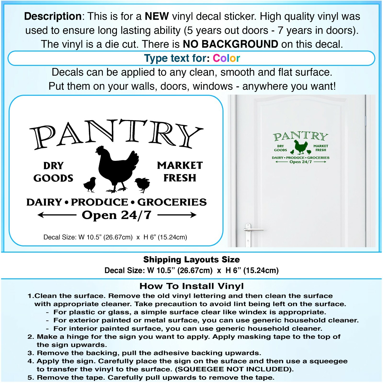 Pantry Door Sign Kitchen Can Food Art Vinyl Home Decor Wall Sticker Decal 188