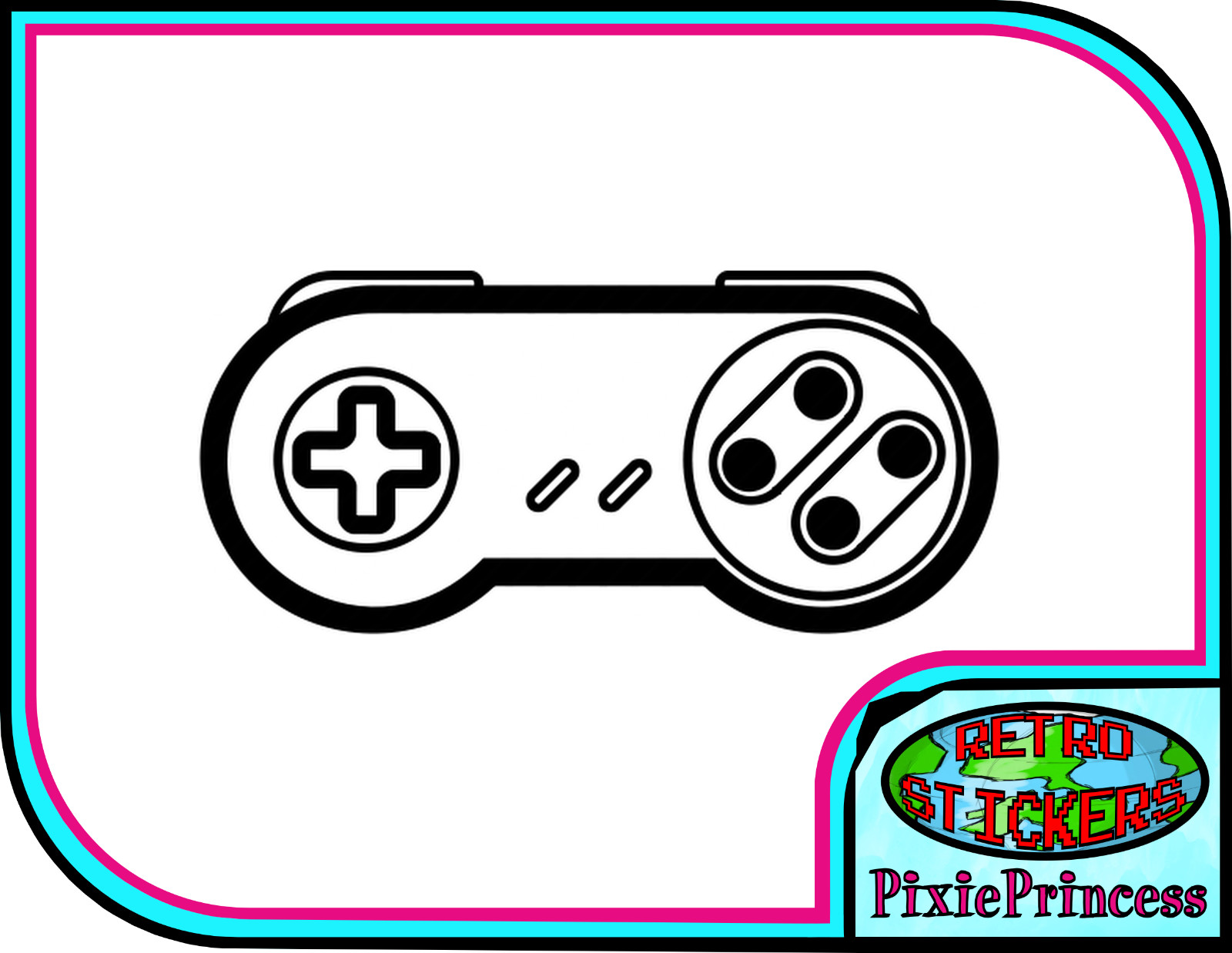Nintendo Super SNES Controller D Vinyl Sticker Car Truck Gamer Window Wall Game