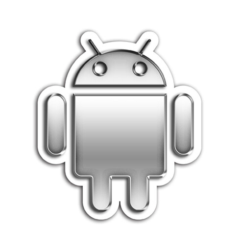 Android Sticker Decals Truck Bumper Chrome Metal Look motorola verizon samsung