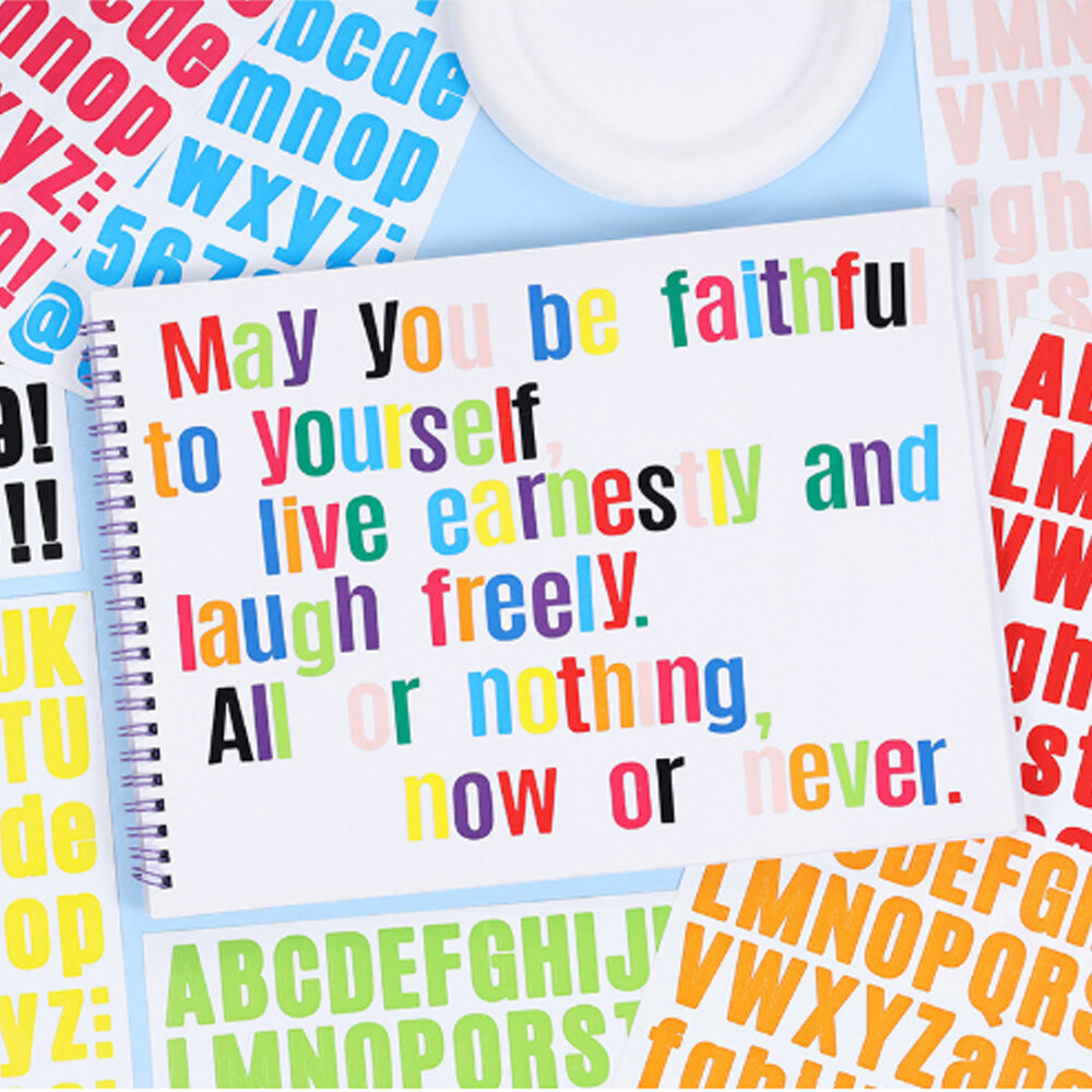 Sheets Letter Stickers Vinyl Number Symbol Alphabet Sticker DIY Label Decal LOT