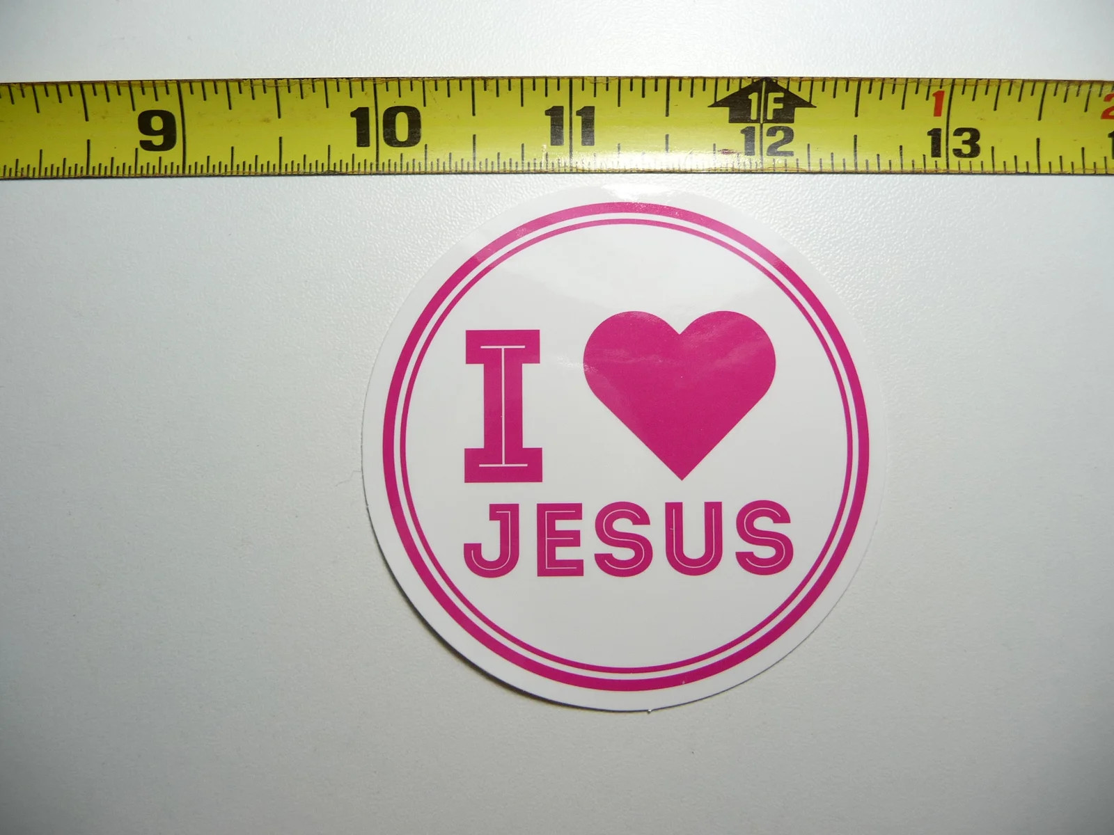 I LOVE JESUS HEART CIRCLE SMALL STICKER DECAL CHRISTIAN CHURCH FAITH RELIGION