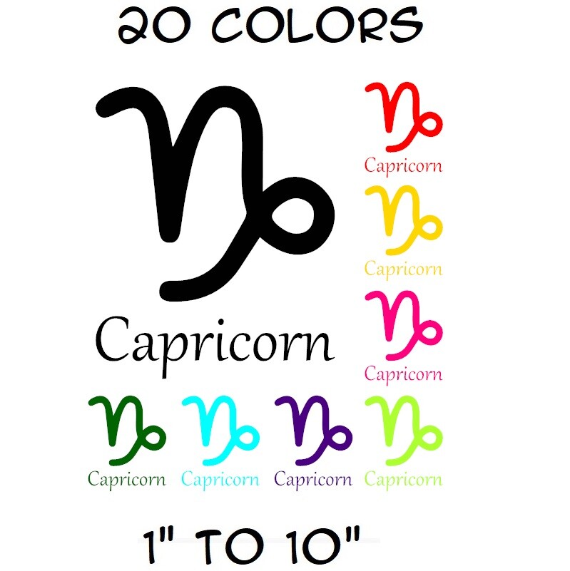 CAPRICORN Zodiac Symbol Vinyl Sticker Wall Laptop Window Bumper Yeti Car Decal