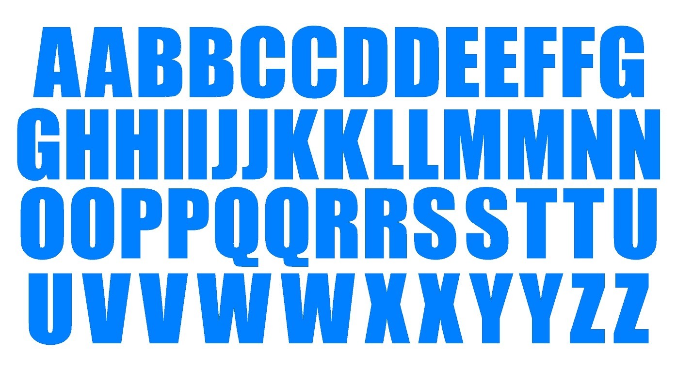 A B C Lettering Alphabet Die Cut Vinyl Decal Waterproof Many Colors and Sizes