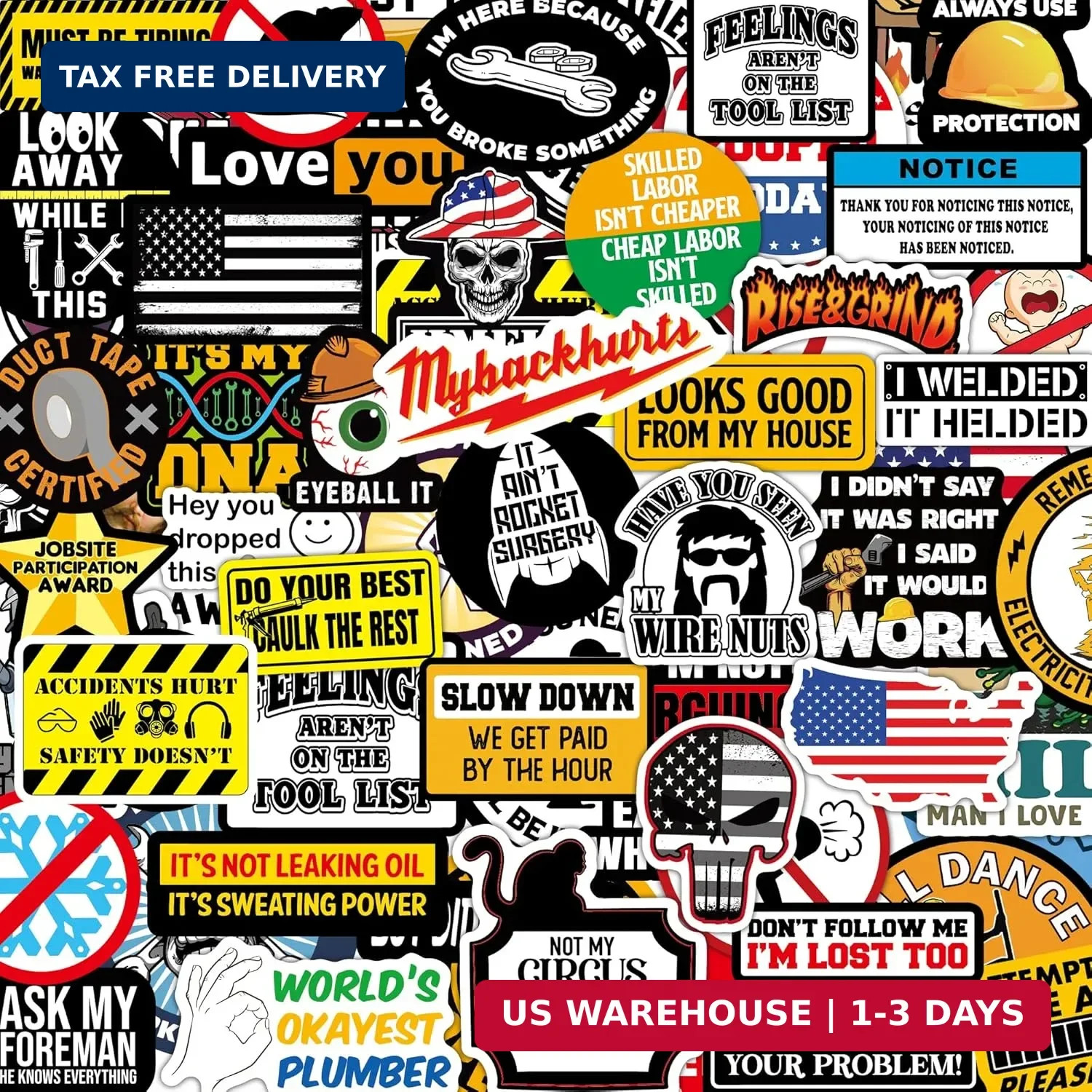 150 PCS Funny Hard Hat Stickers for Adults Dark Humor, Hilarious Decals for Tool