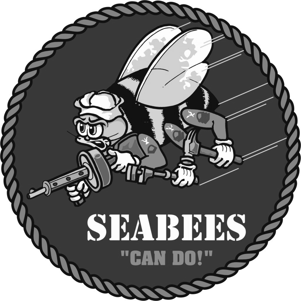 US Navy Seabees Military 1 Color Window Wall Vinyl Decal Sticker