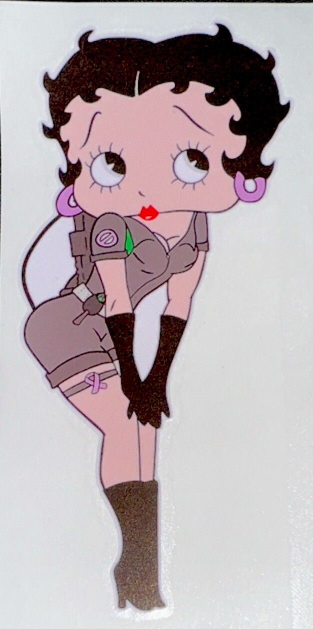 BETTY BOOP STICKER✨💋💄❤️👢💋✨5” X 2 1/2”✨GLOSSY✨SEXY & CUTE✨🤎✨