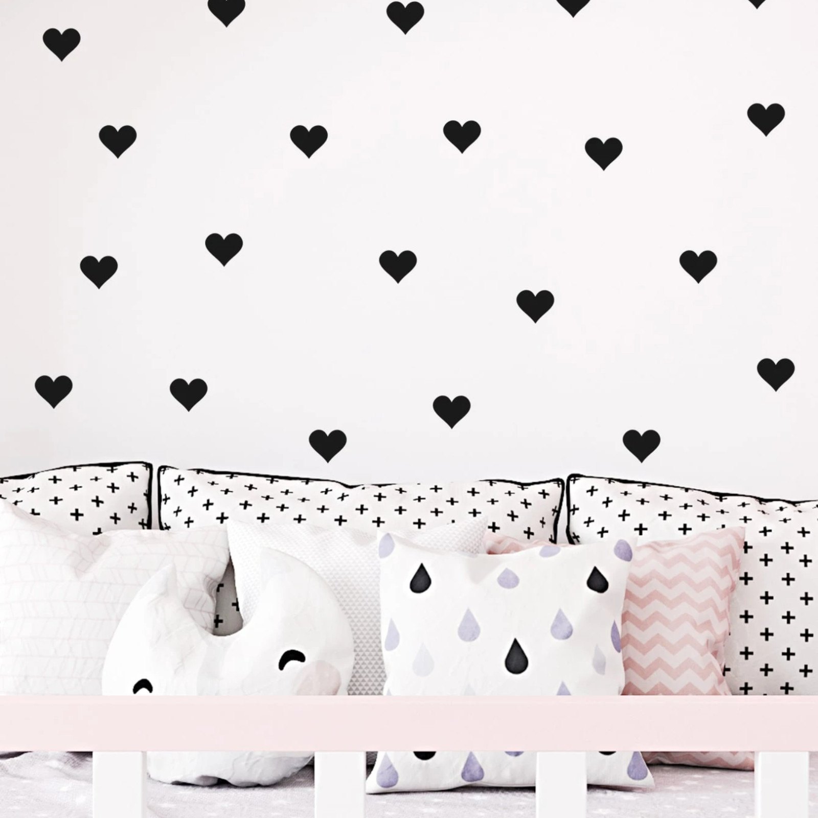 54pcs Heart Pattern Wall Sticker Stickers Wall Decal Vinly Decal for Home Decor