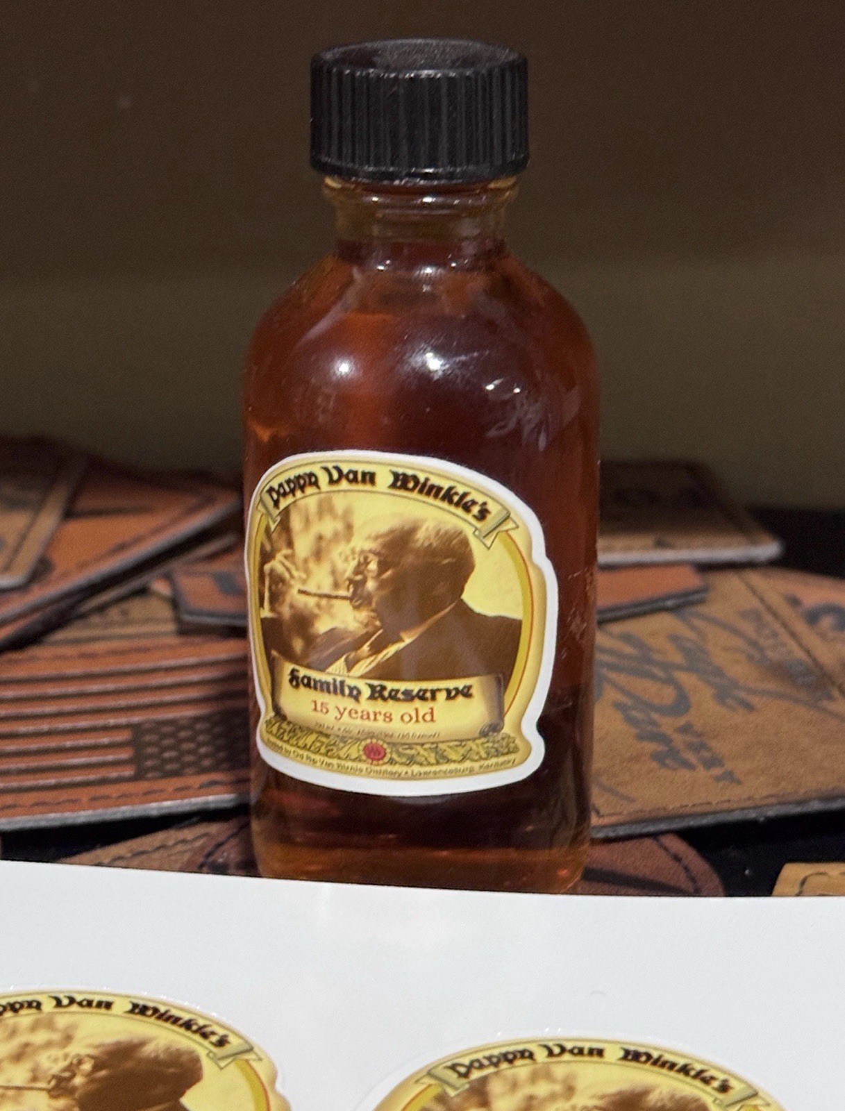 Vinyl Bottle Label Stickers – Pappy Van Winkle 15 Year – 6 Stickers