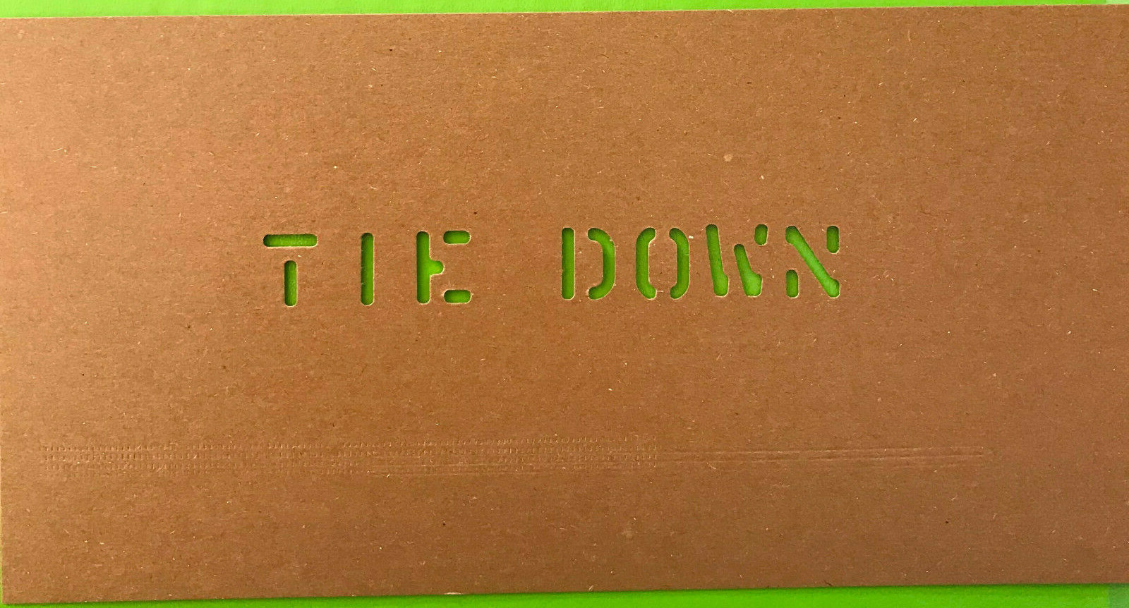 ( TIE DOWN ) Stencil Truck Boat Jeep Army Military Airplane 1/2 INCH LETTERS