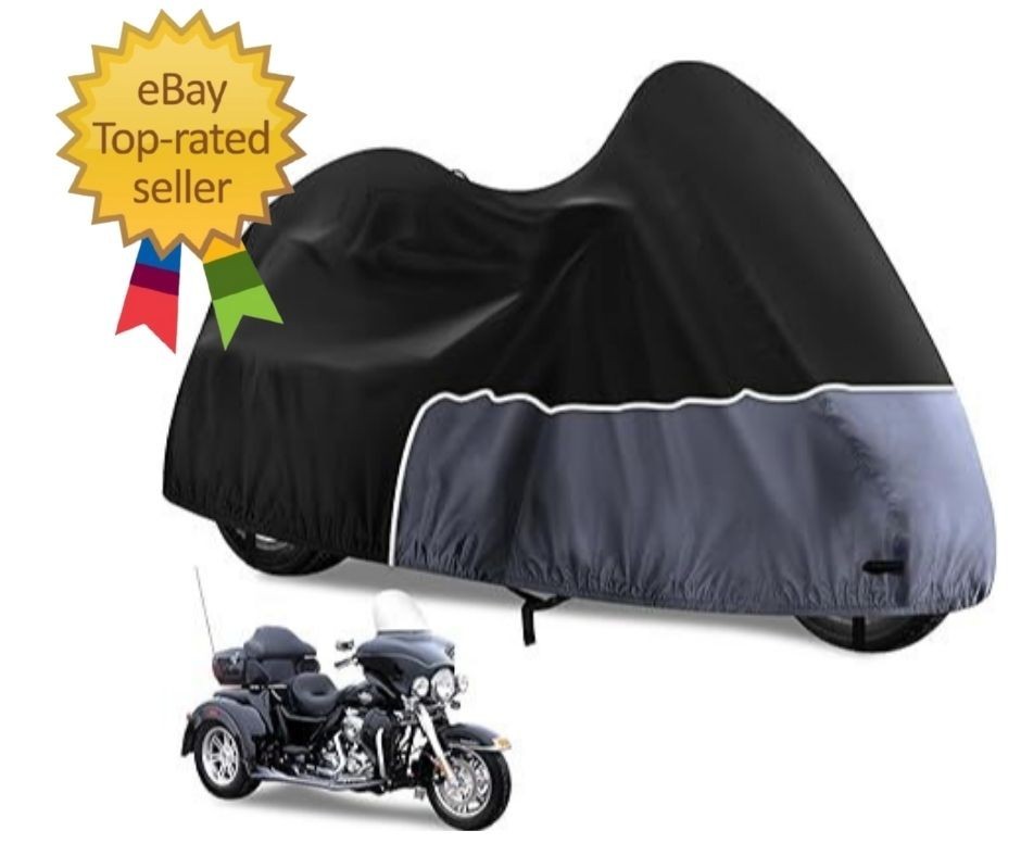 Trike Cover, Waterproof 3 Wheel Motorcycle Cover for Harley Davidson, Honda Gold