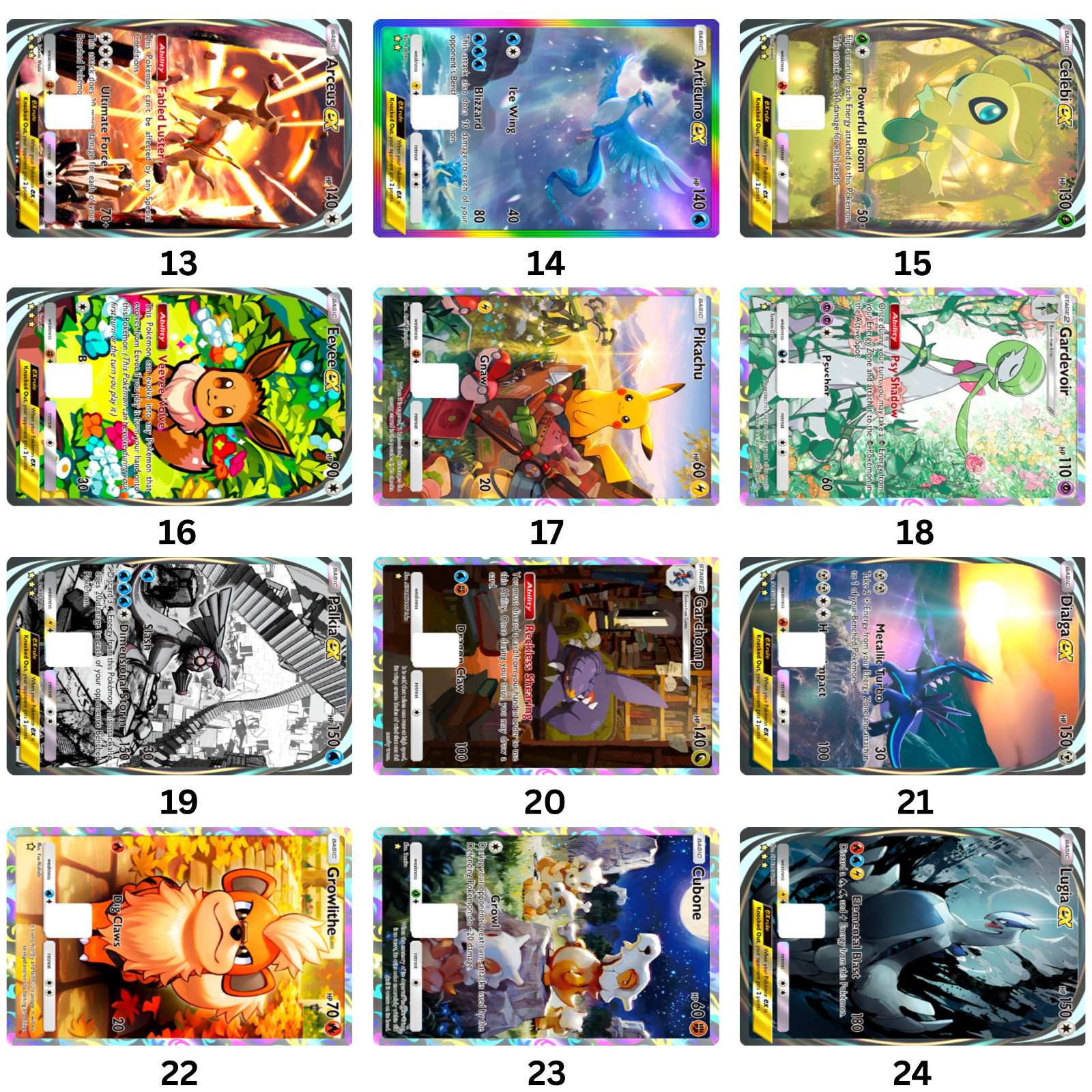 Custom Glossy Pocket TCG Pokemon Card Stickers/Debit Card/High Quality Print