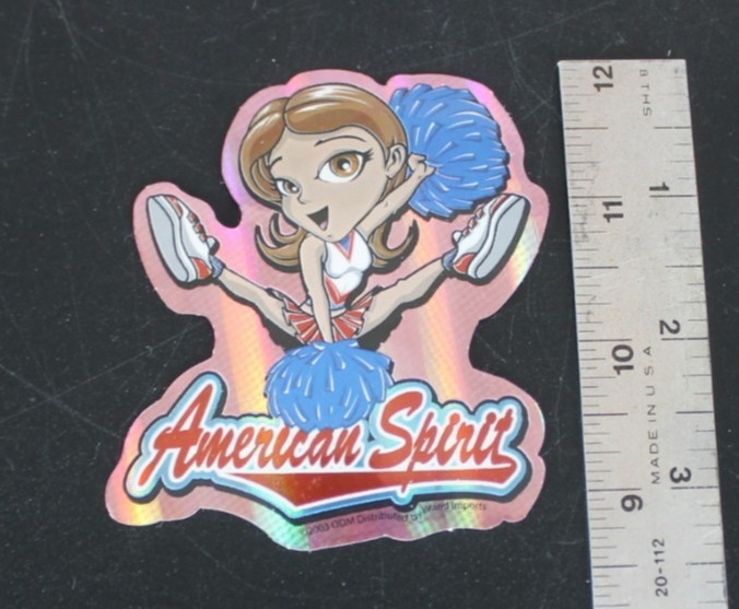 American Spirit 2003 Y2K ODM Brand Imports Prism Holo Girl Power Vending Sticker