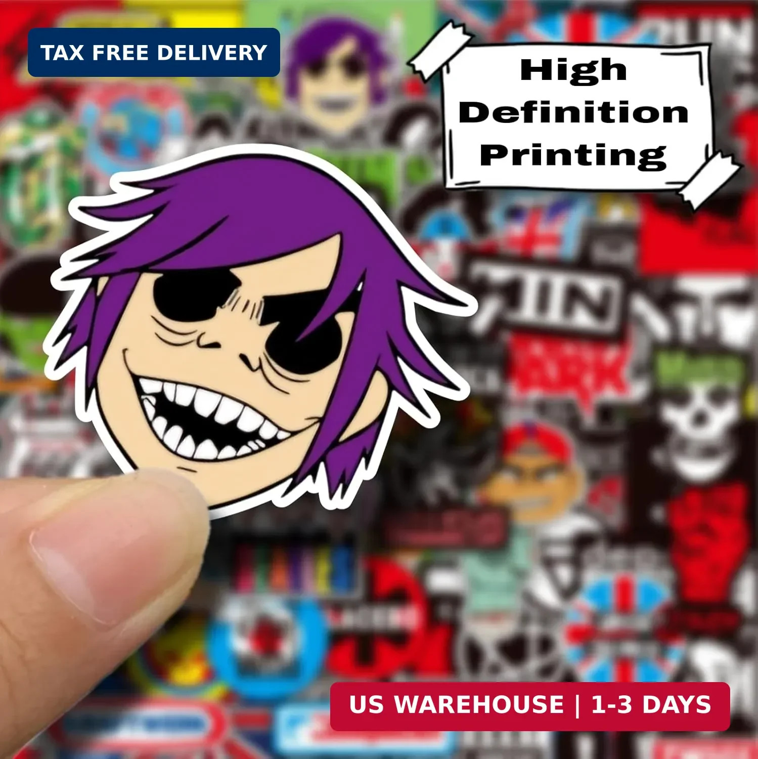 100 Pcs Rock Band Music Stickers – Durable and Waterproof Vinyl Stickers Featuri