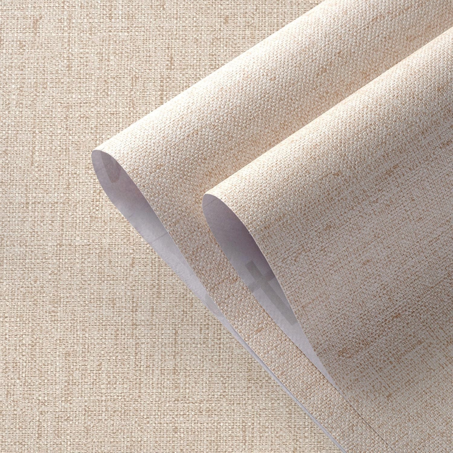 Beige Wallpaper Peel and Stick 472" Textured Beige Grasscloth Contact Paper F…