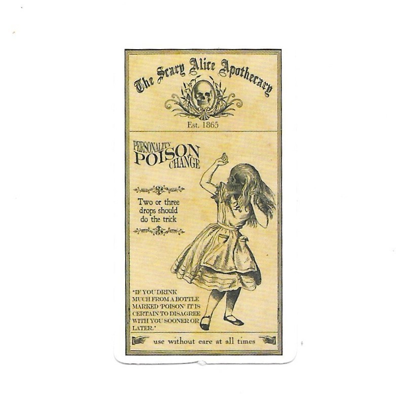 Alice in Wonderland Poison Label Scary Gothic Die Cut Vinyl Sticker Journaling