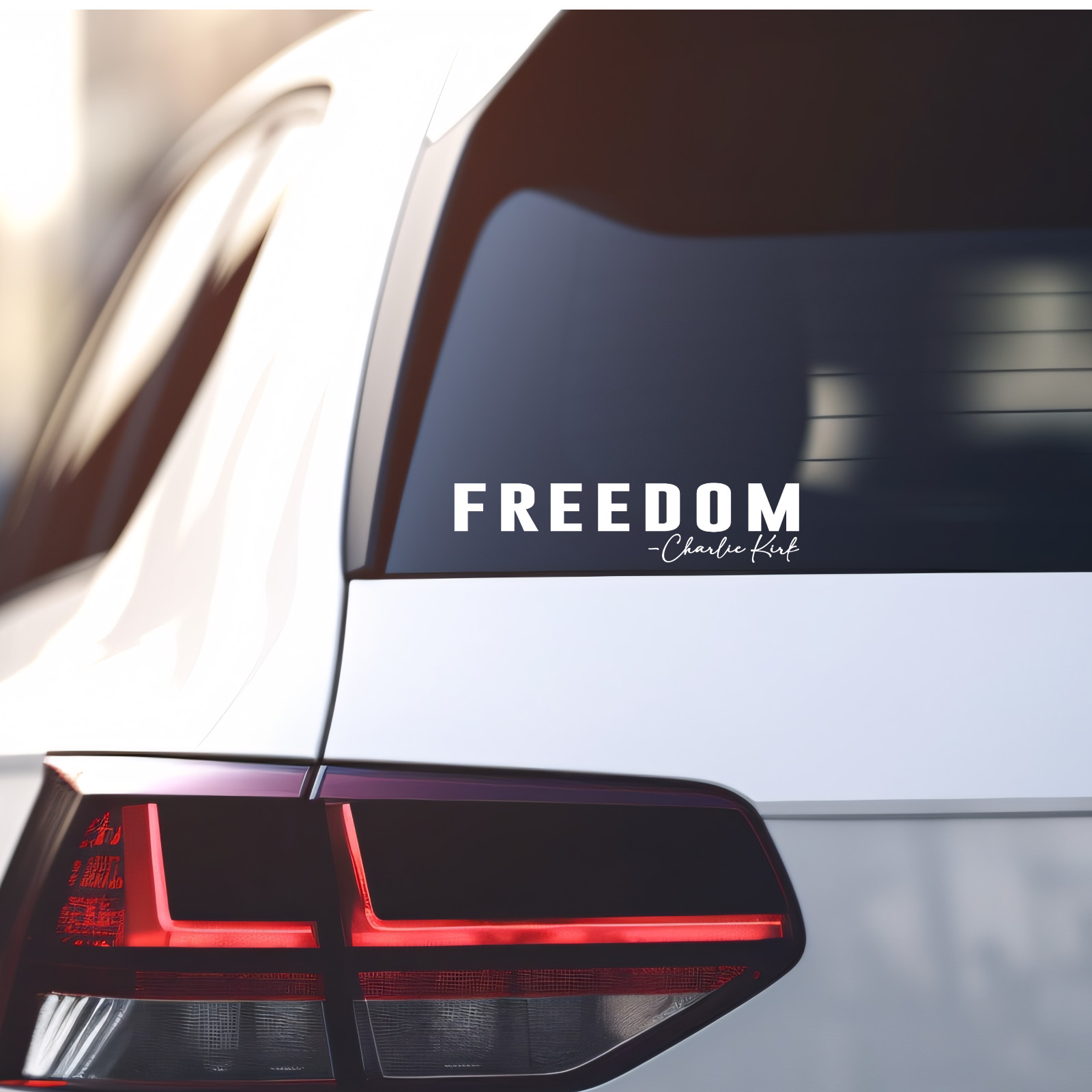 FREEDOM Charlie Kirk Decal Sticker Vinyl Bumper Car Bottle Laptop Patriotic