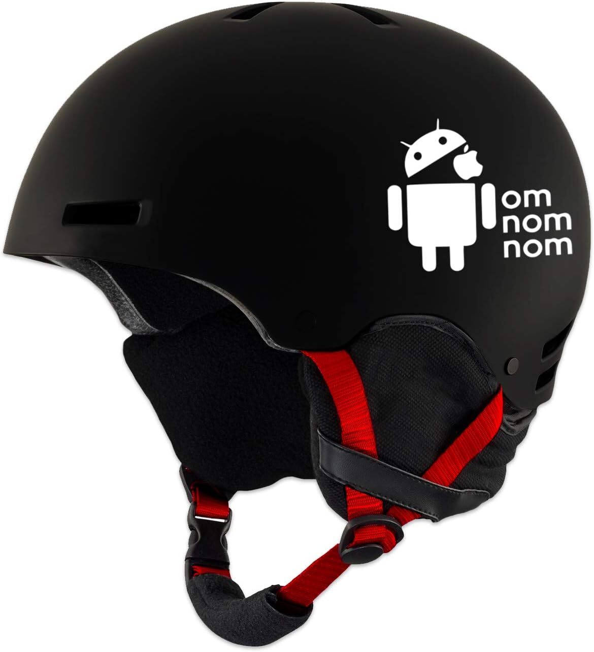 – Android Eating Apple Nom Nom Nom Sticker Decal Notebook Car Laptop 6" (White)