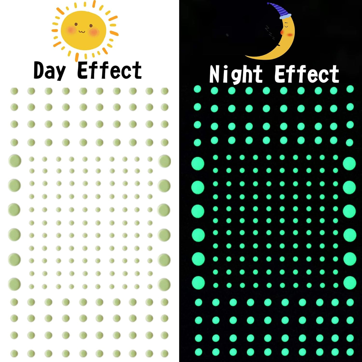 808 PCS Glow in the Dark Stars for Ceiling, Glowing Wall Decals Decor Stickers,