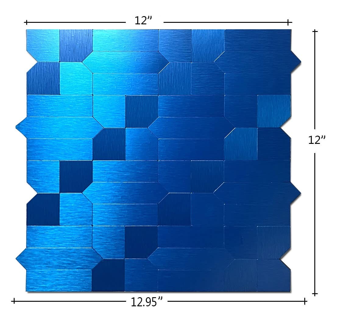 7-Sheet Peel and Stick Metal Backsplash Tiles, Self Adhesive Multiple-Shapes …