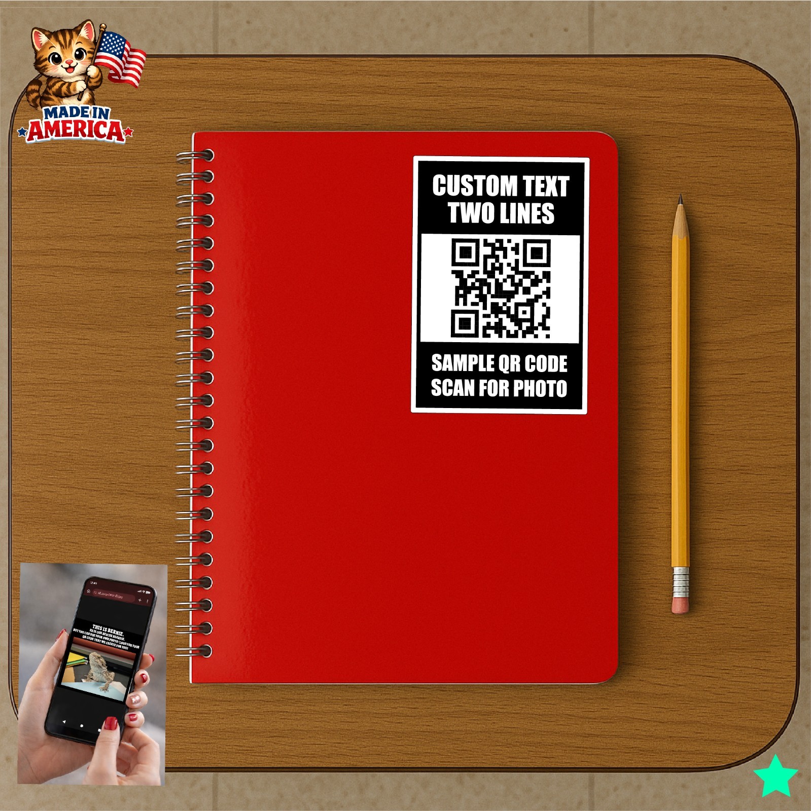 Custom QR Code Decal Sticker Link to YOUR PHOTO Advertise Fun Picture Share Scan