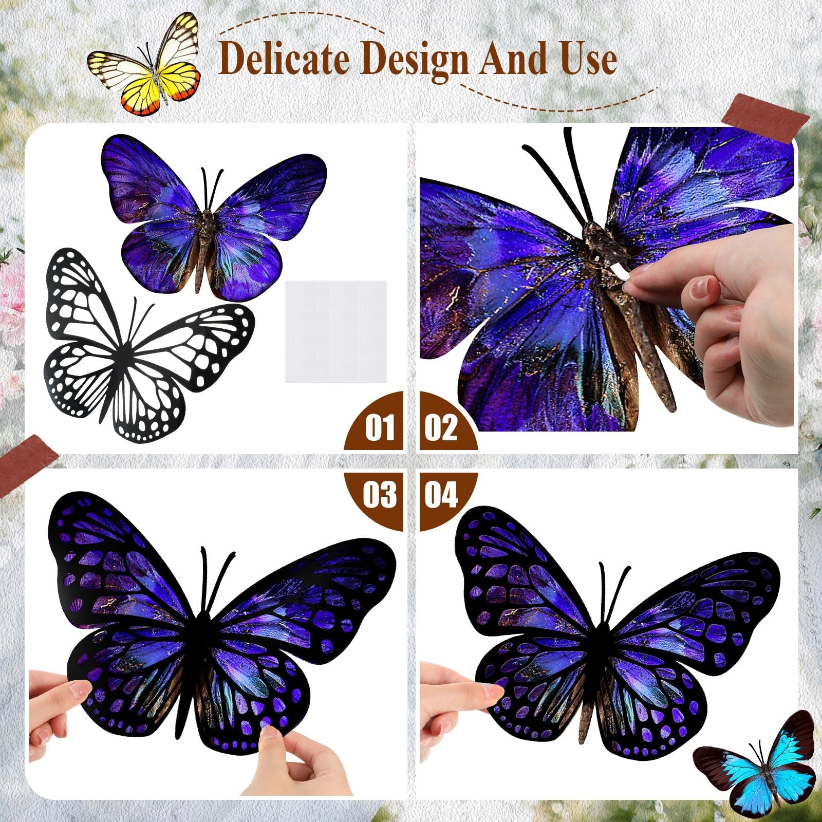 20 Pcs 20 Pcs 3D Large Butterfly Party Decoration 12 10 5inch 2 Layer Giant B…