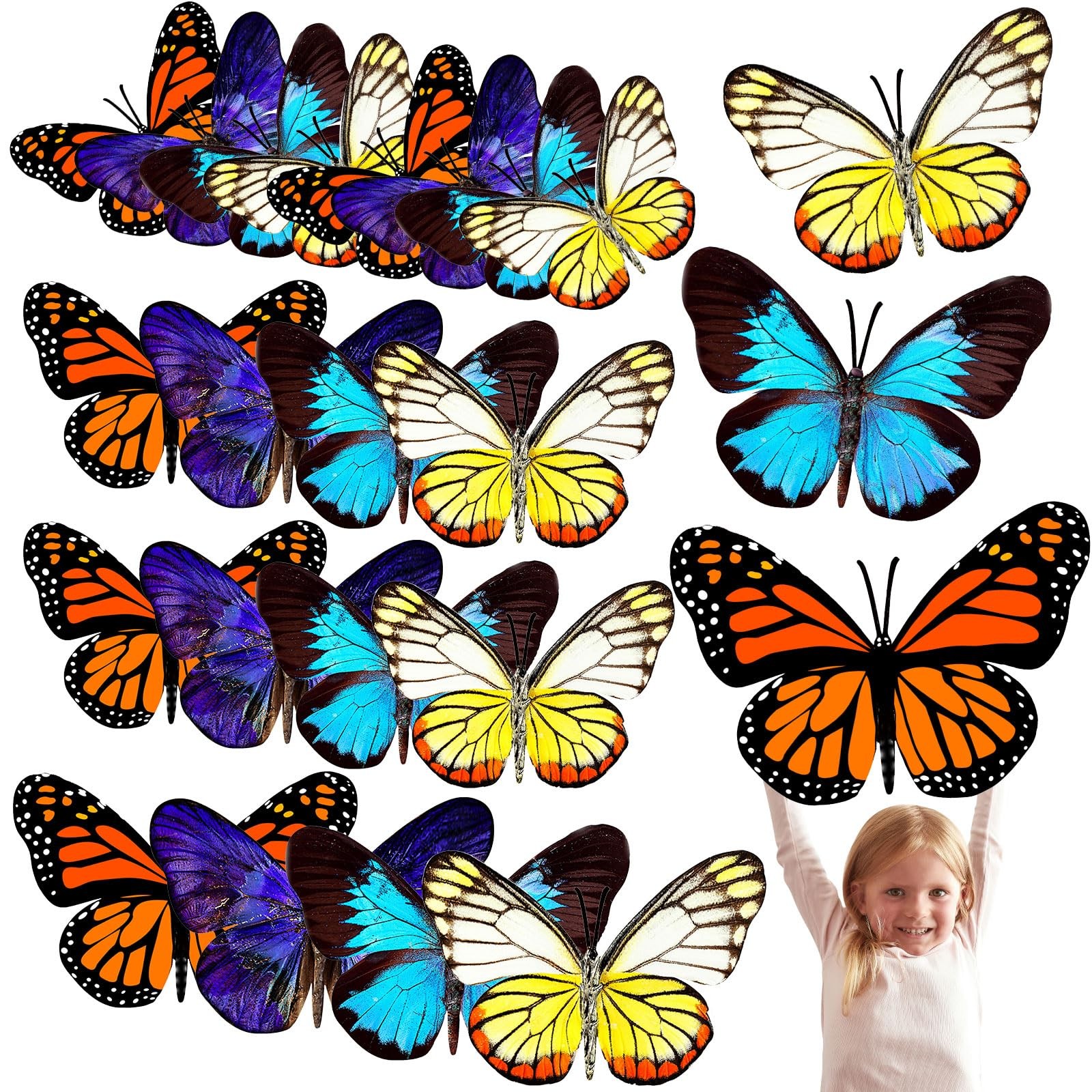 20 Pcs 20 Pcs 3D Large Butterfly Party Decoration 12 10 5inch 2 Layer Giant B…