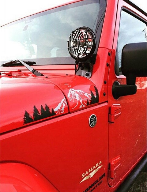 Mountain and Trees 2 Color Decal for Jeep Wrangler JK (2007-2018)