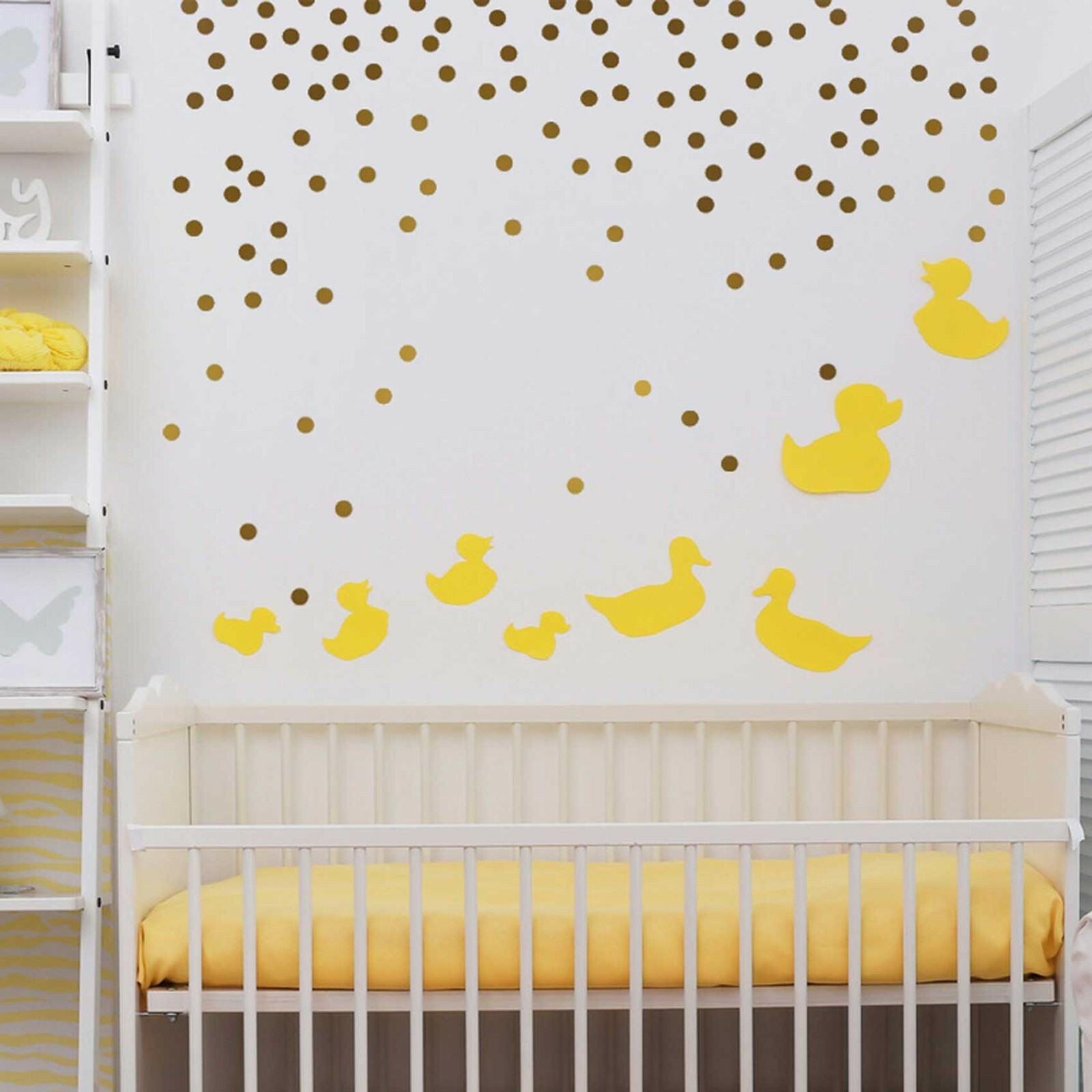 Gold Metallic Wall Vinyl Decal Dots – 2inch, 216 Decals – Matte Polka Dot