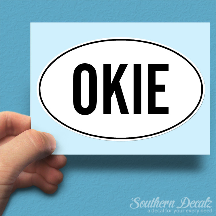 Okie Euro Oval – Vinyl Decal Sticker – c35 – 6" x 3.75"