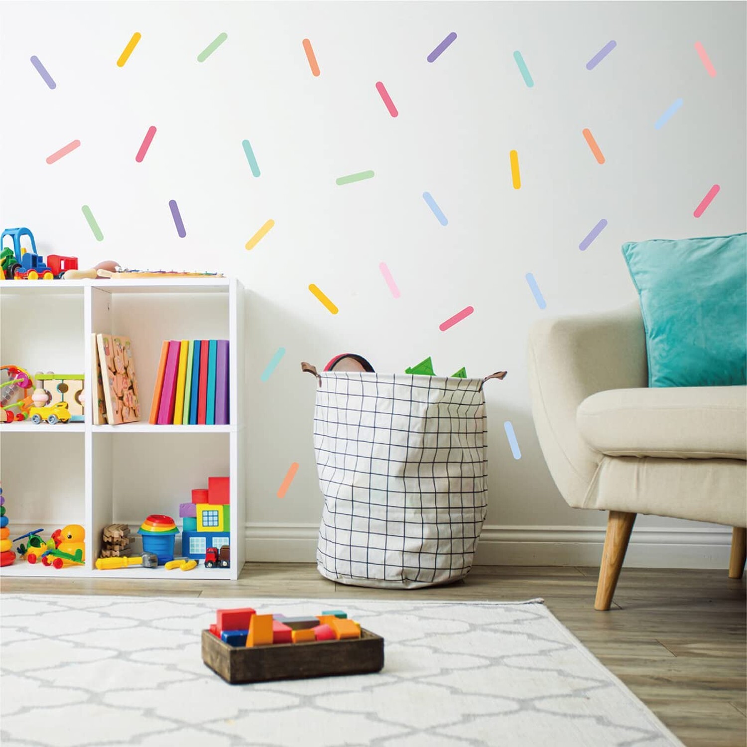 240pcs Confetti Strip Wall Decal Stickers for Kids Room Removable Confetti Sp…