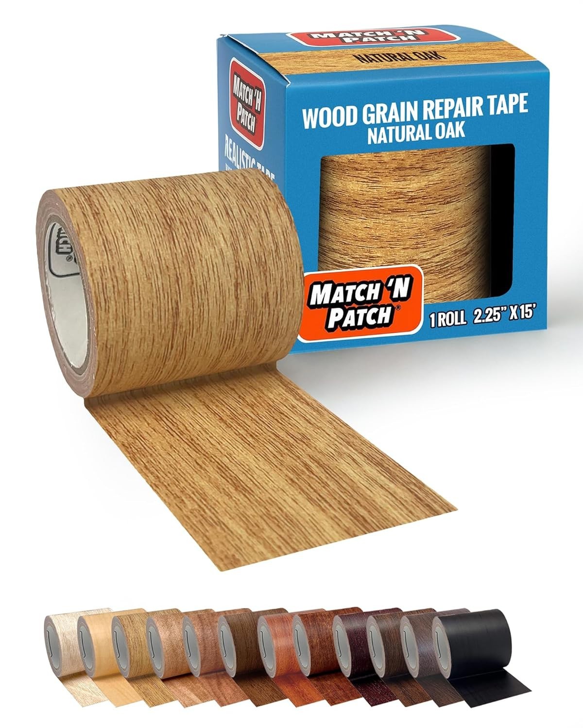 Wood Grain Repair Tape – Natural Oak, 2.25 in x 15 ft 1-Pack – Wood Grain Col…