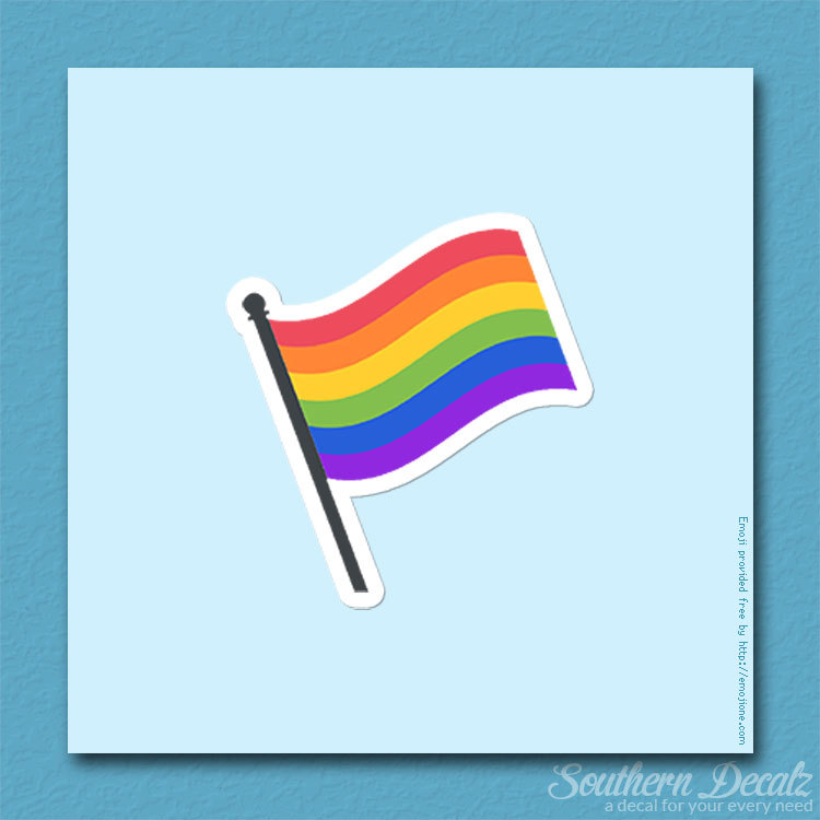 Gay Pride Rainbow Flag – Vinyl Decal Sticker – c154 – 3.5" x 3.75"